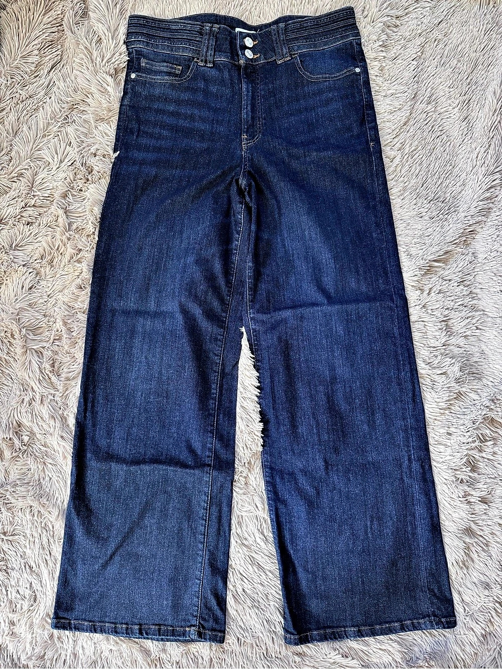 FRAME LE PIXIE HIGH RISE TRIPLE BINDING WIDE LEGS JEANS 31 EUC